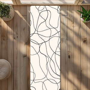 Minimalist Line Art Yoga Mat Ultimate Precision & Style
