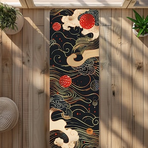 Microfiber Suede Rubber Yoga Mat Nature-Inspired Print 24″ x 68&quot;