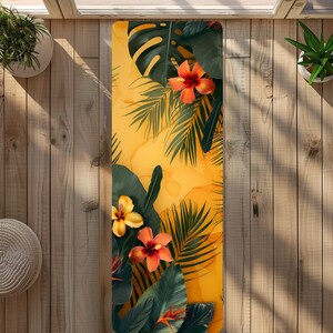 Tropical Floral Yoga Mat Vibrant Design & Optimal Comfort