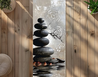 Tappetino da yoga Serene Swirl Tappetino antiscivolo ecologico dal design Zen Rock