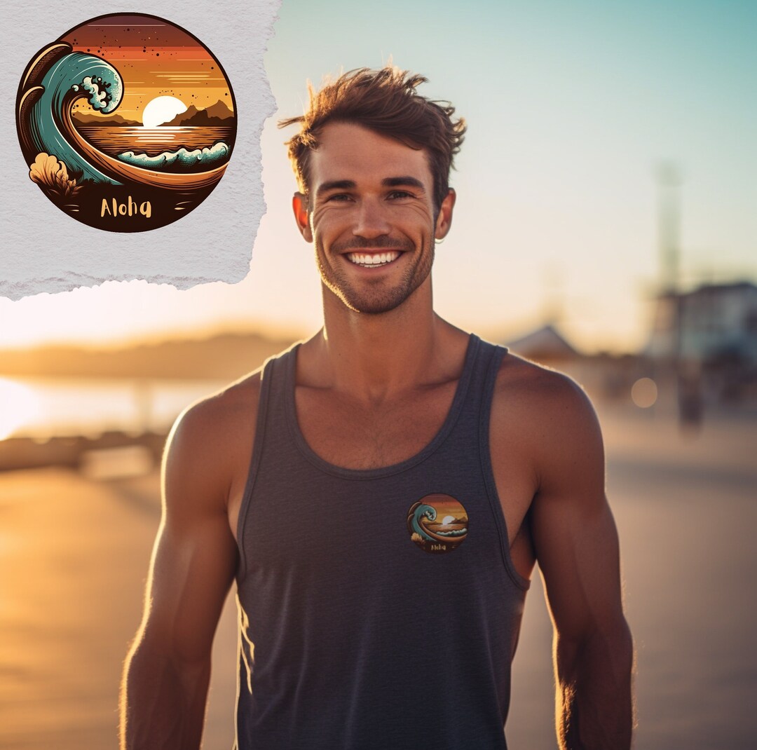 Aloha Tank Gift for Him Men's Tank Top White Tank Top Breathable Fit