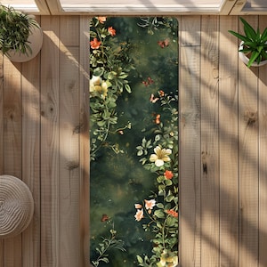 Yoga Matte Blumendruck Umweltfreundlich Mikrofaser Wildleder 24″ x 68″