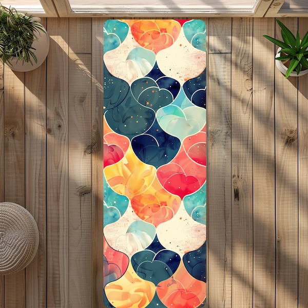 Colorful Abstract Yoga Mat Suede Non-Slip