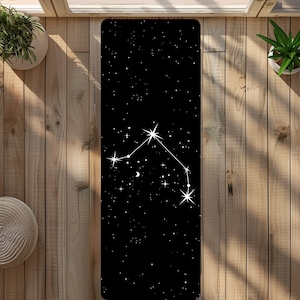Tapis de yoga Aries Constellation Zodiac Design Caoutchouc naturel antidérapant Léger et durable Dessus en daim