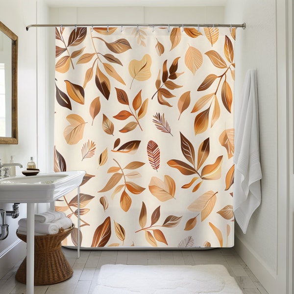 Spring Pressed Leaves Shower Curtain 71x74 Inch Fresh Botanical Print Vibrant Bathroom Decor Easy to Hang Nature-Inspired Theme