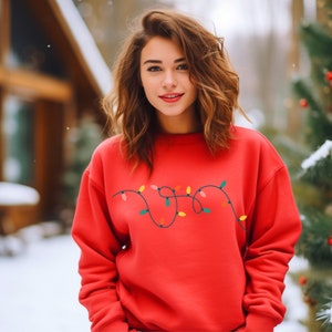 Christmas Light Sweatshirt, Christmas Lights Crewneck Sweatshirt, Holiday Lights Sweatshirt, Christmas Crewneck Sweatshirt, Christmas Lights