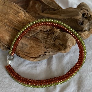 Beaded Bracelet in Simple Two-Toned Herringbone pattern