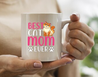 Koffie kat mok | Beste kattenmoeder ooit | Cat Lover Gift, cadeau-idee voor vrouw vriendin, kitten mok, grappige kat mok