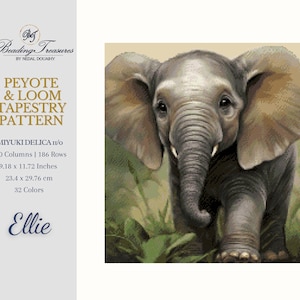 ELLIE | ペヨーテ タペストリー パターン、織機タペストリー パターン、偶数カウント ペヨーテ、ラージ ペヨーテ パターン、デリカ パターン、ラージ 織機 パターン
