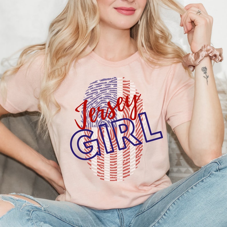 Jersey Girl Shirt New Jersey Shirt American Finger Print Tee American ...