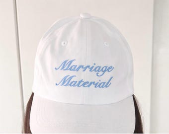 Embroidered Bride Baseball Cap: Hen Party Hat | Marriage Material
