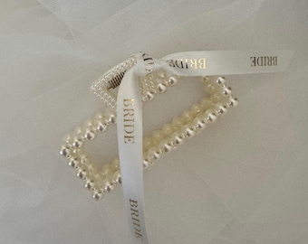 Bridesmaid gifts | Faux Pearl Claw Clip | Personalised Bridesmaid Proposal
