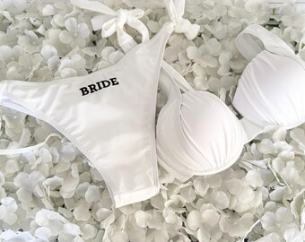 Personalised Embroidered Bikini: Bridal Hen Party Swimwear