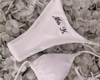 Bride Bikini | Mrs Bikini | Personalised Embroidered Bikini | Honeymoon Bikini | Hen Party | Personalised Bride Bikini Set
