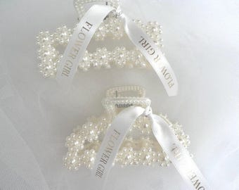 Pearl Flower Girl Claw Clip | Bridesmaid Proposal Hair Accessory | Bridesmaid Gift