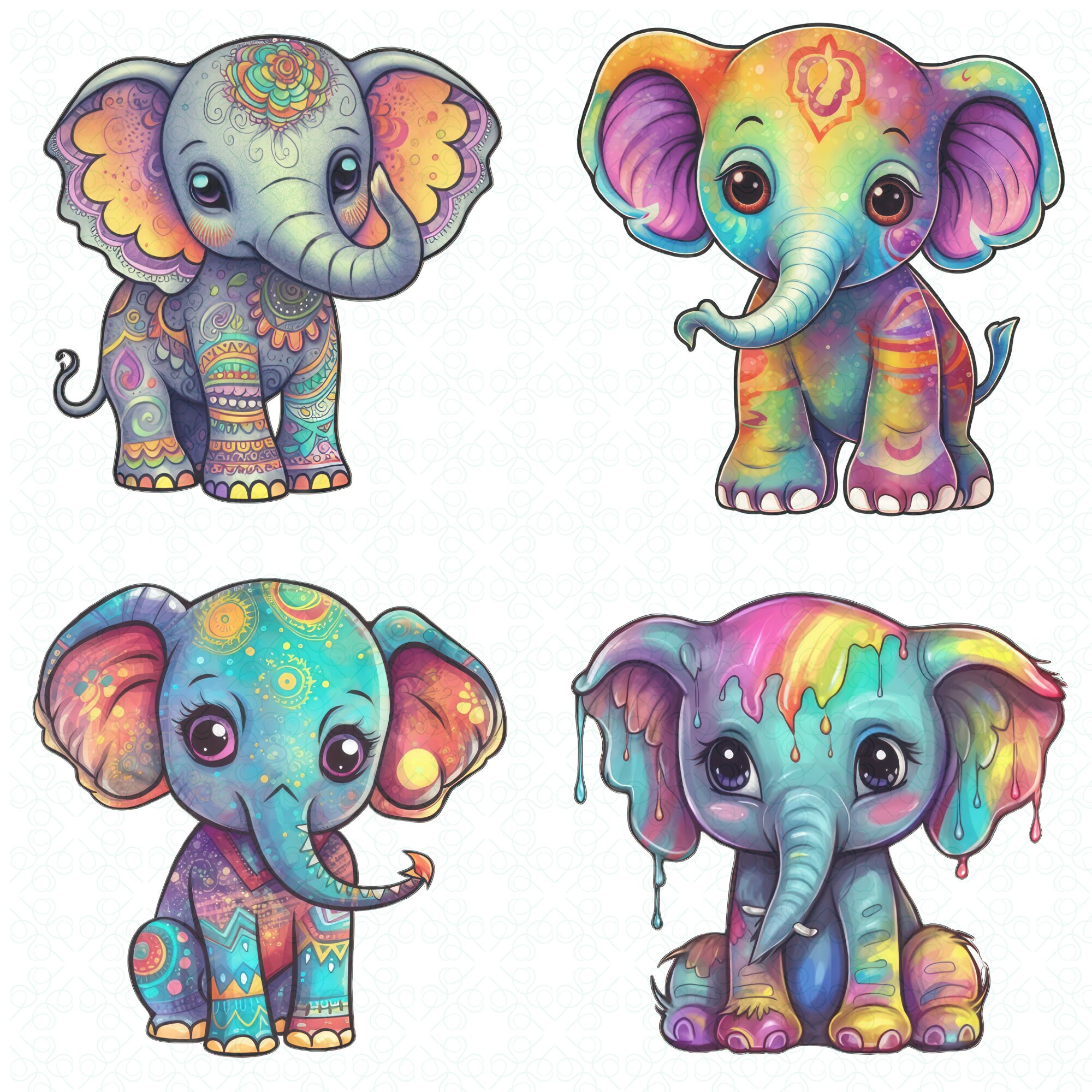 Baby Elephant Safari Animal Bundle Cute Baby EDM Clip Art Cute Elephant ...