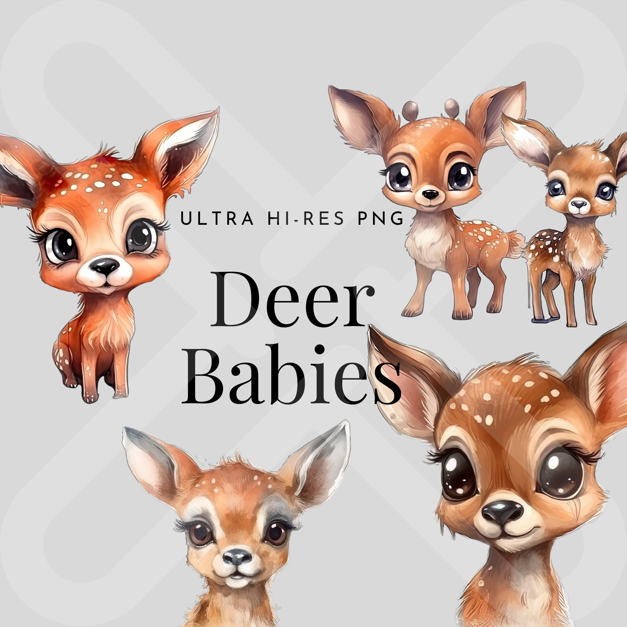 Baby Deer Animal Art Cute Baby Animal Clip Art Cute Animals Etsy