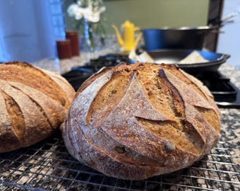 Bio Vollkorn-Sauerteigbrot Rezept. Kein Kneten, ideal für Anfänger und erfahrene Bäcker.