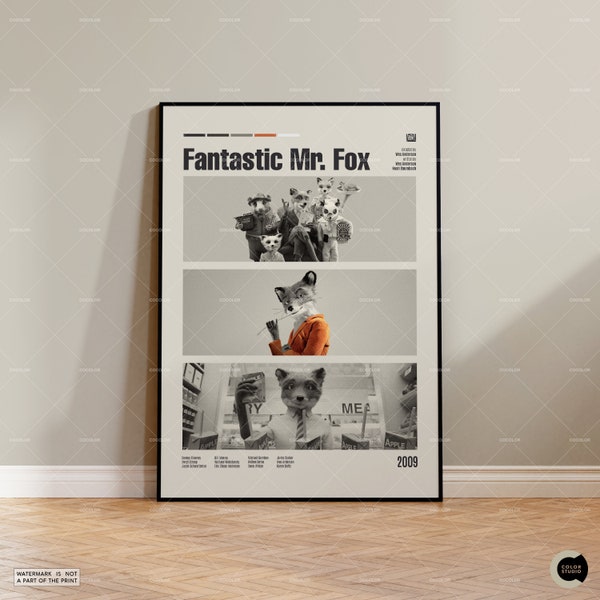 Fantastic Mr. Fox, Wes Anderson, Vintage Movie Print, Movie Poster, Film Poster, TV Show Poster, Minimalist Poster, Wall Decor,Custom Poster