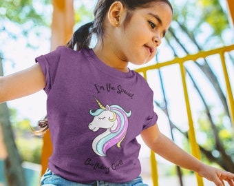 Fun Unicorn Girl Shirt Youth Short Sleeve Tee, Cute Birthday shirt, special little girl gift, Unicorn Birthday, Unicorn Party, exciting day!