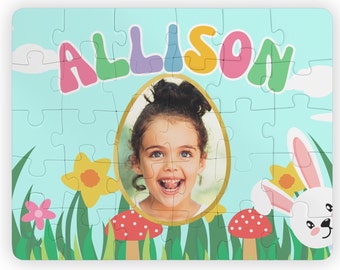 Personalized Kids Puzzle | Easter Puzzle | Birthday gift for Girls | Easter Gift for Girls | Photo Puzzle | Name Puzzle | Personalized Gift