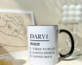 Mug personnalisé avec prénom, cadeau créatif, maman, papa, cadeau d'anniversaire, Noël, fête des mères, fête des pères, cadeau d'anniversaire de mari, cadeau pour lui