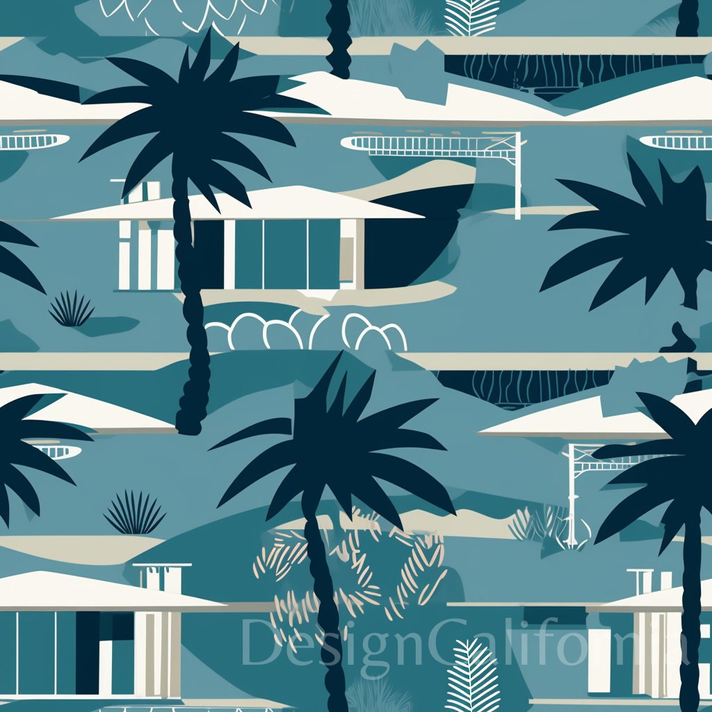 California Dreaming Seamless Pattern Digital Paper Set - Instant ...