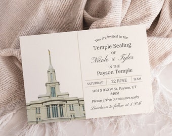 HLT Siegelkartenvorlage – Sofortiger Download – Editierbare Hochzeitseinladung – Payson Utah Temple Siegeleinsatz – Bearbeiten in CANVA – DRUCKBAR