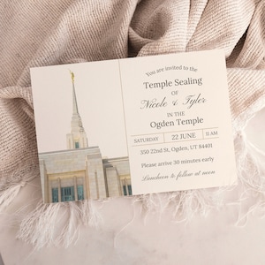 LDS Sealing Card Template – Instant Download – Editable Wedding Invitation – Ogden Utah Temple Sealing Insert – Edit in CANVA – PRINTABLE
