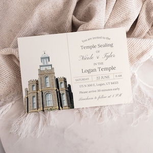 HLT Siegelkartenvorlage – Sofortiger Download – Editierbare Hochzeitseinladung – Logan Utah Temple Siegeleinsatz – Bearbeiten in CANVA – DRUCKBAR