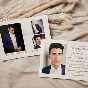 Jacobus | LDS Mission Farewell Invitation Template – Instant Download – Bewerkbare missie uitnodiging – Genderneutraal – Bewerken in CANVA – PRINTBAAR