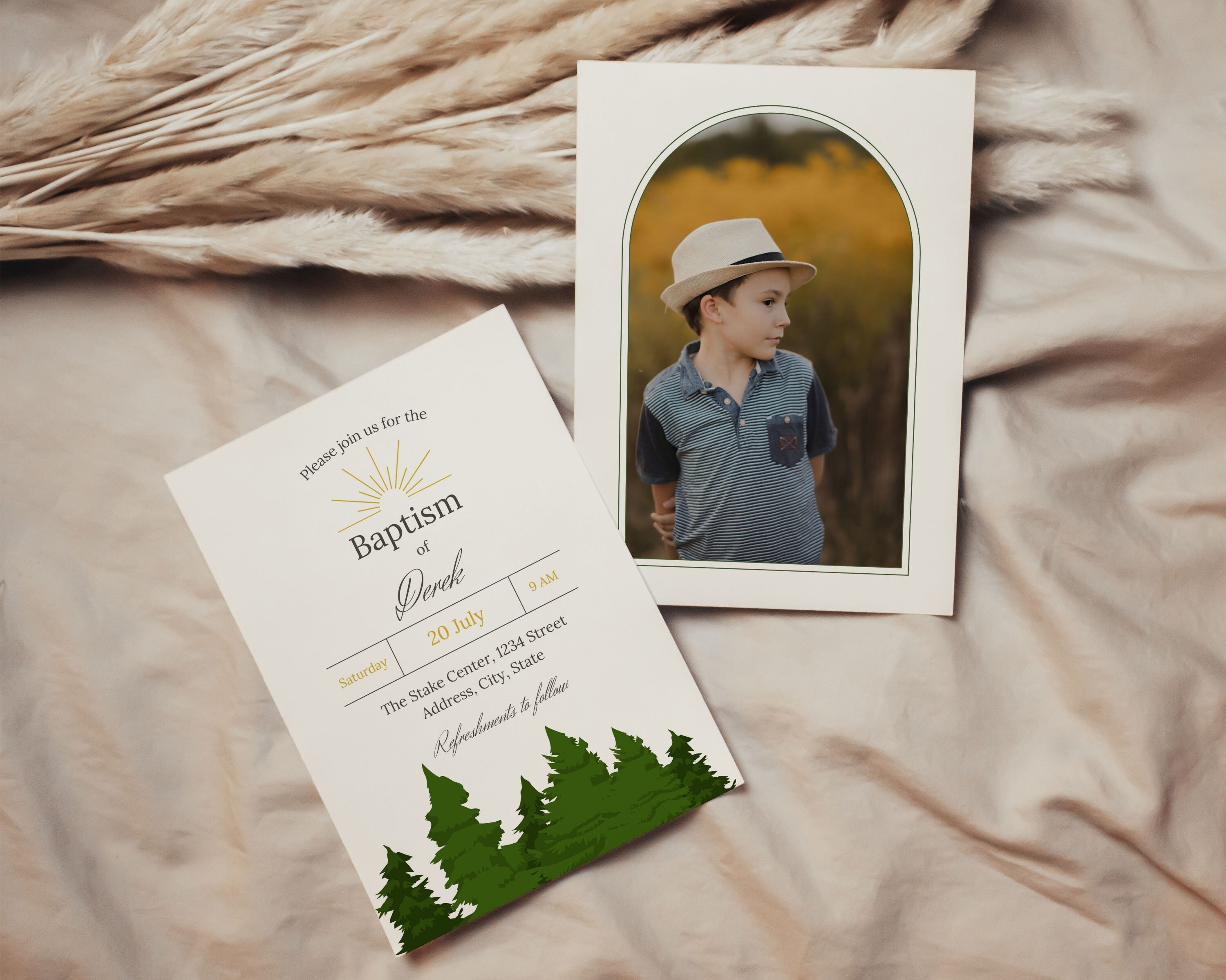 Derek LDS Baptism Invitation Template Instant Download Editable Baptism