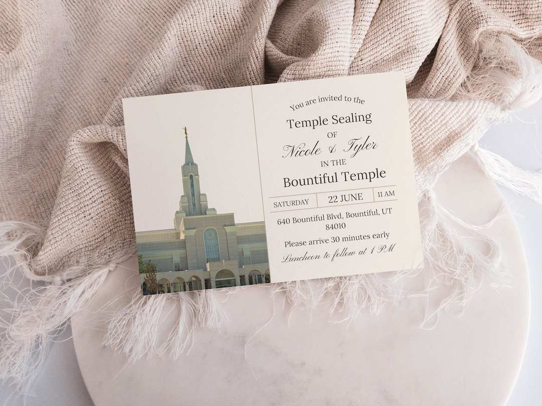 LDS Sealing Card Templateinstant Downloadeditable Wedding Invitation