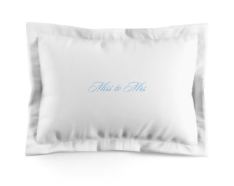 Fräulein an Mrs. Mikrofaser Kissen Sham | Braut Kissenbezug | Braut fertig werden | Etwas Blaues