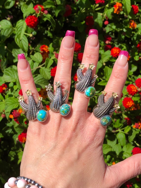 18KT GOLD and Sterling Silver Sonoran Gold Turquoise Navajo Silver