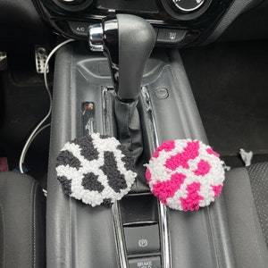 One Car Coasters, Punch Needle, Cow Print Coasters, Personalized Car Coasters, Cute Car Accessories, Gift Ideas For Friends, Cute Gift Ideas