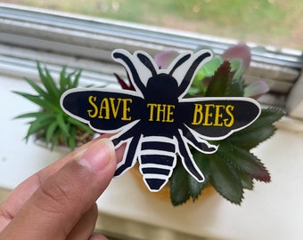 Save The Bees Sticker, Nature Sticker, Save The Bees Decal, Handmade Sticker, Waterproof Sticker, Water Bottle Decal, Sticker for Laptops