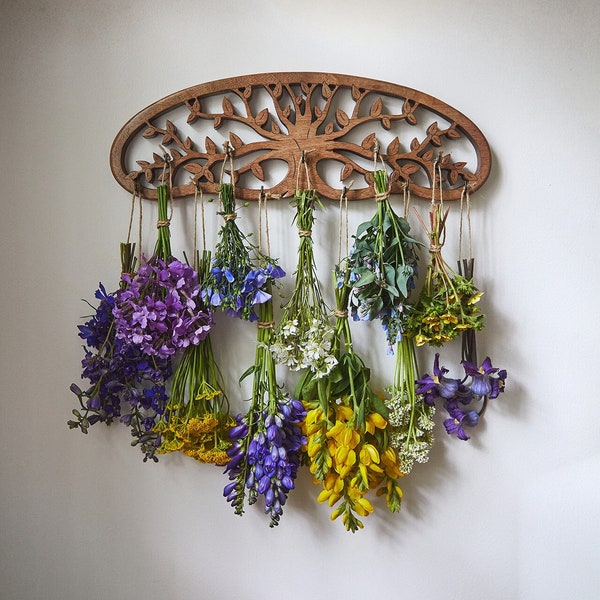 Tree of Life Flower Drying Rack - Tree of Life Herb Drying Hanger - Kitchen Witch Herb Drying Rack - Kitchen Herb Dryer