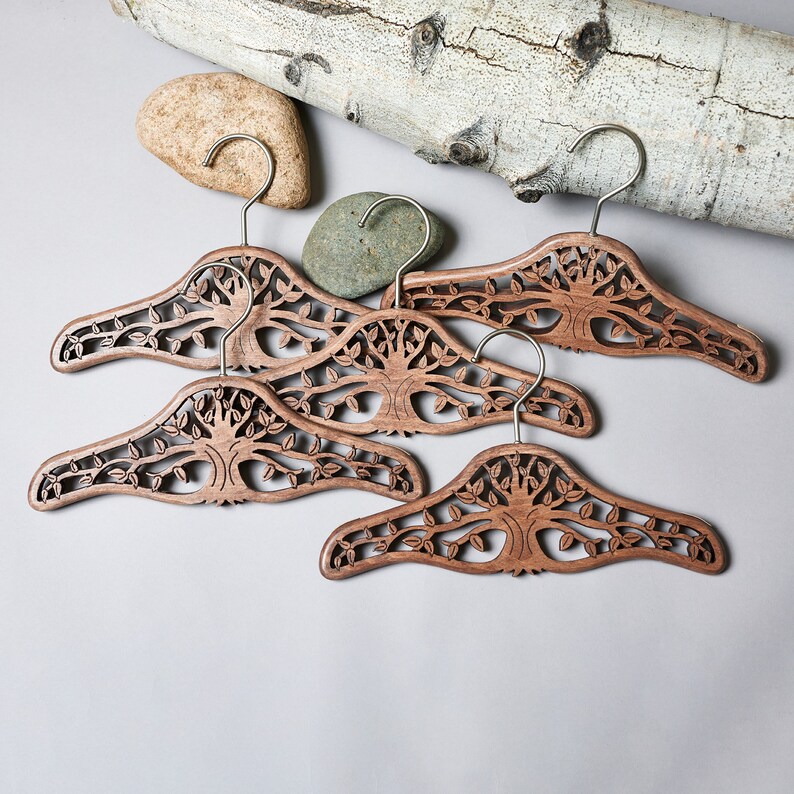 Baby Size Wood Hanger Tree of Life Baby Hanger Special Occasion Children's Hanger Luxury Children's Hanger Infant Hanger image 2