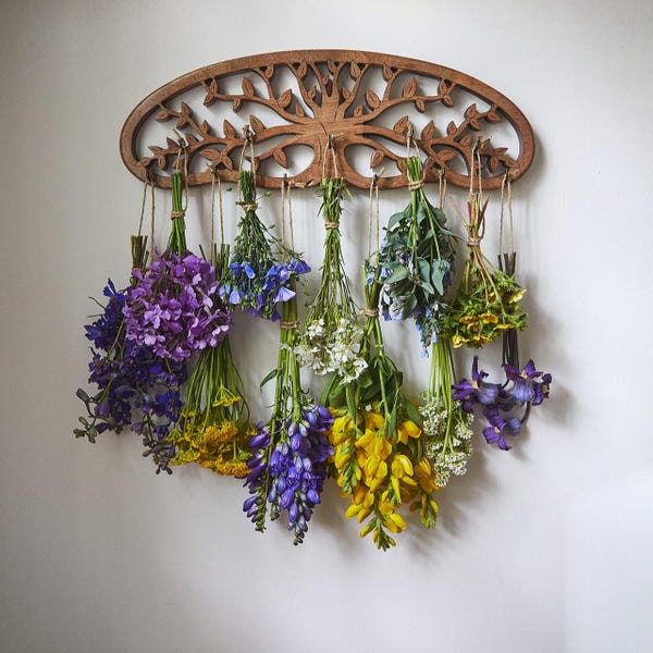 Tree of Life Flower Drying Rack - Tree of Life Herb Drying Hanger - Kitchen Witch Herb Drying Rack - Kitchen Herb Dryer