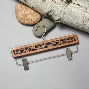 Tree of Life Clip Hanger Luxury Wood Pants Hanger Wood Skirt Hanger image 2