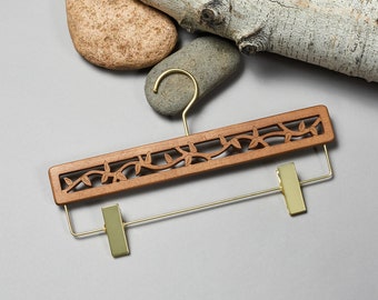 Tree of Life Clip Hanger - Luxury Wood Pants Hanger - Wood Skirt Hanger