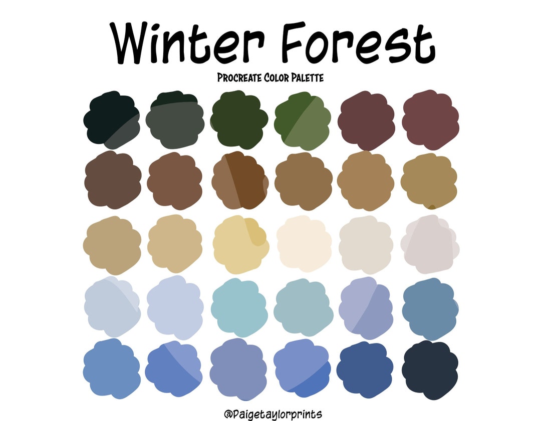 Winter Forest Procreate Color Palette, Colorful Palette, Color Palette ...