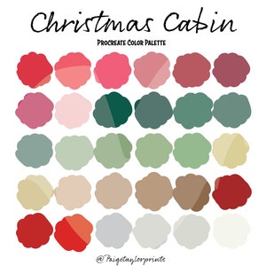 Christmas Cabin Procreate Color Palette, Colorful Palette, Color Palette, iPad Pro, Procreate, Hex Color Codes