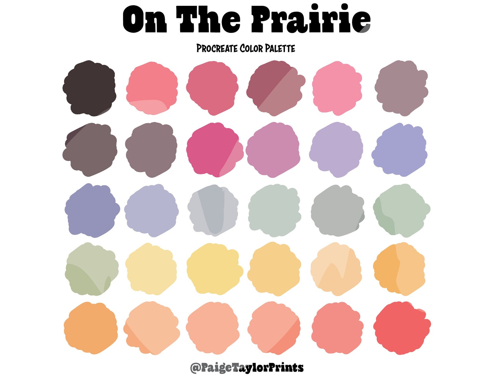 On the Prairie Procreate Color Palette, Colorful Palette, Color Palette ...