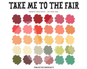 Take Me To The Fair Procreate Color Palette, Colorful Palette, Color Palette, Procreate, Hex Color Codes, Digital Illustration