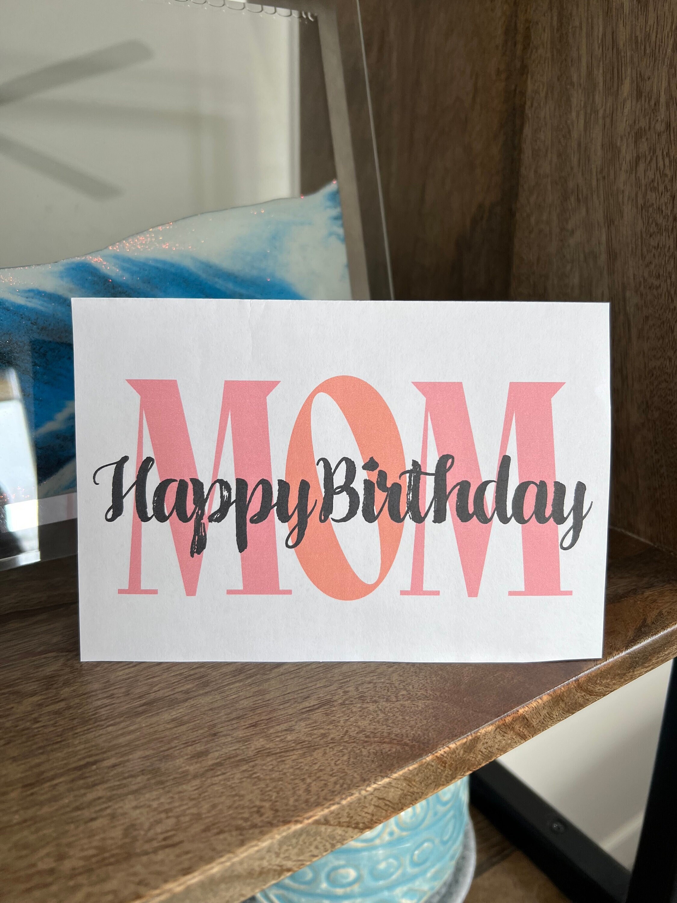 Happy Birthday Mom Printable Card, Digital Birthday Card, Printable ...