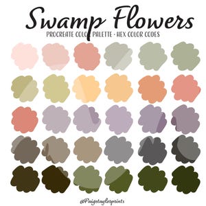 Swamp Flowers Procreate Color Palette, Colorful Palette, Color Palette, iPad Pro, Procreate, Hex Color Codes