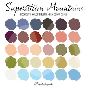 Superstition Mountains Procreate Color Palette,Colorful Palette, Color Palette, iPad Pro, Procreate, Hex Color Codes