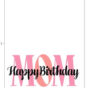 Happy Birthday Mom Printable Card, Digital Birthday Card, Printable ...